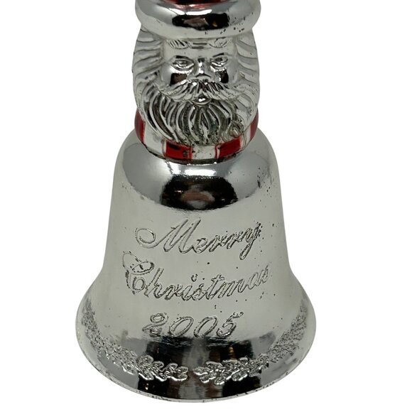 2005 Santa Christmas Bell Limited Edition Silver-Plated Ornament- Red Velvet Box - Picture 8 of 12